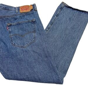 Levis 501 Jeans Mens 42 Blue Medium Wash Button Fly Regular Straight Denim 42x32
